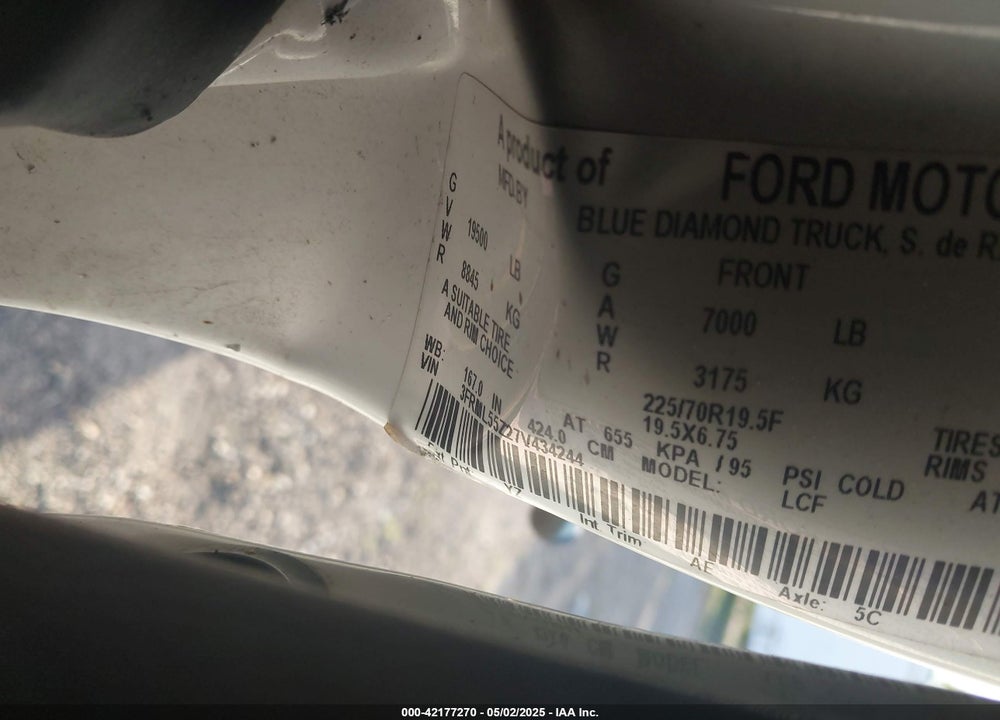 2007 FORD LCF VIN: 3FRML55727V434244