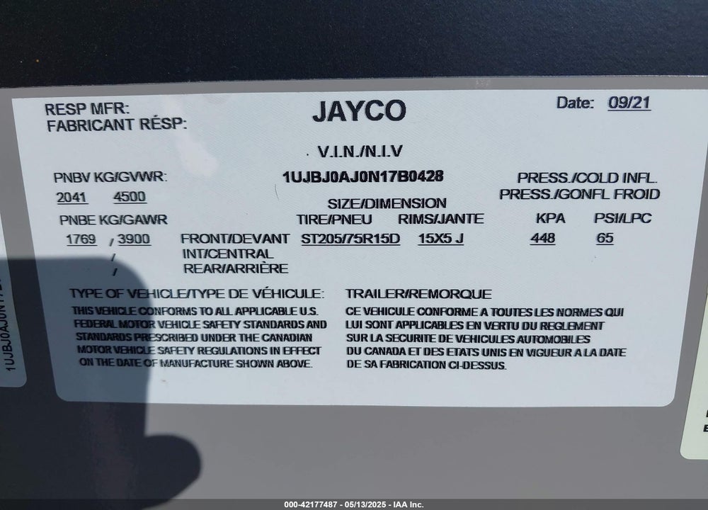 2022 JAYCO JAY FLIGHT SLX 184BS TRAVEL TRAILER VIN: 1UJBJ0AJ0N17B0428