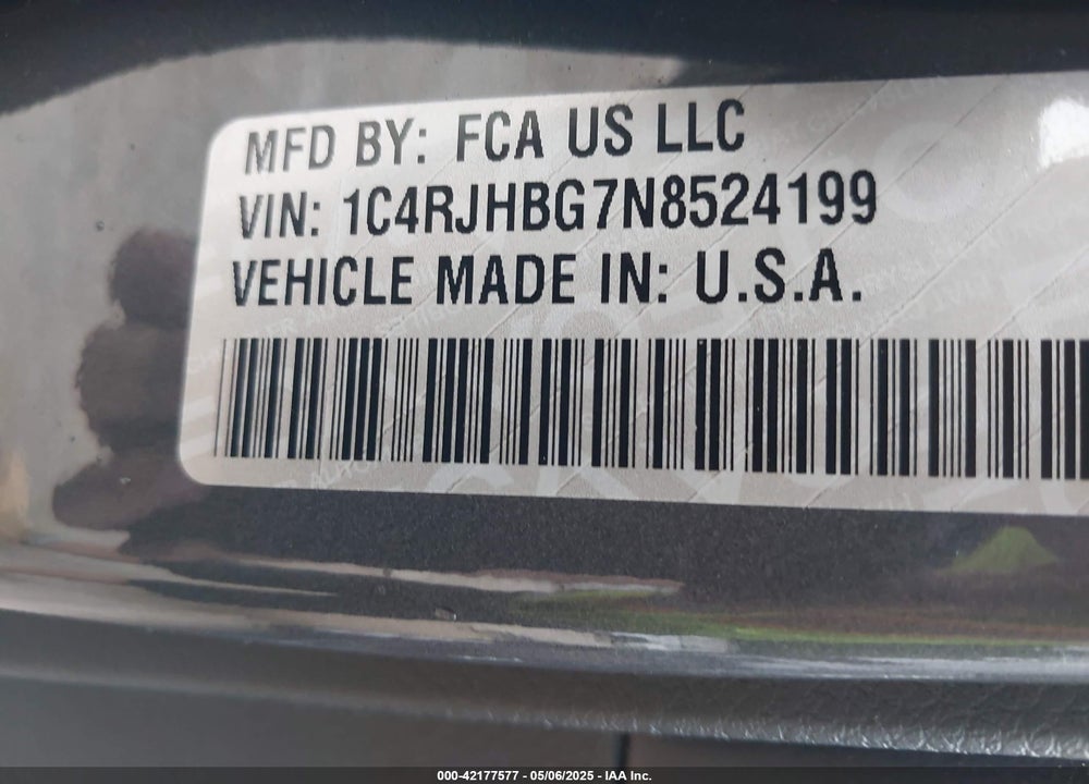2022 JEEP GRAND CHEROKEE LIMITED 4X4 VIN: 1C4RJHBG7N8524199