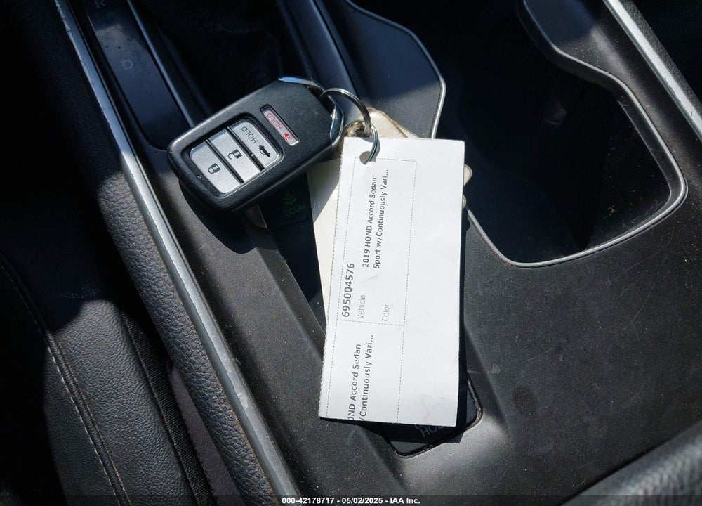2019 HONDA ACCORD SPORT VIN: 1HGCV1F36KA164731