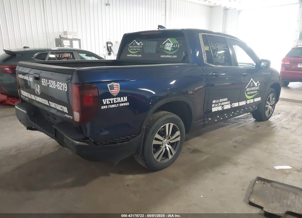 2017 HONDA RIDGELINE VIN: 5FPYK3F48HB039447