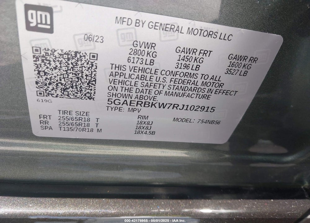 2024 BUICK ENCLAVE ESSENCE FWD VIN: 5GAERBKW7RJ102915