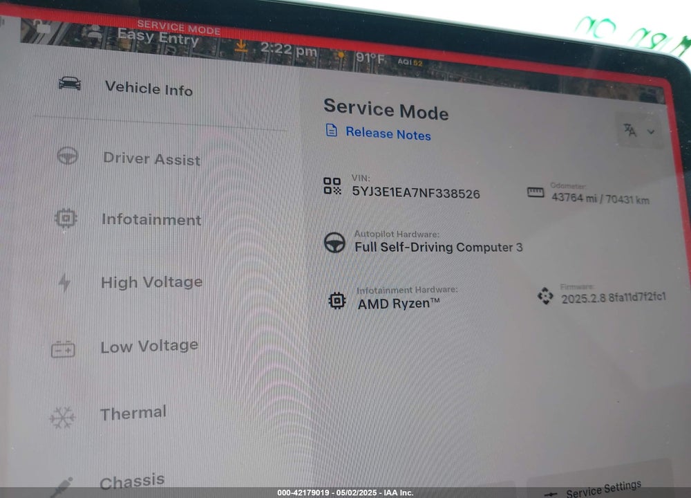2022 TESLA MODEL 3 REAR-WHEEL DRIVE VIN: 5YJ3E1EA7NF338526