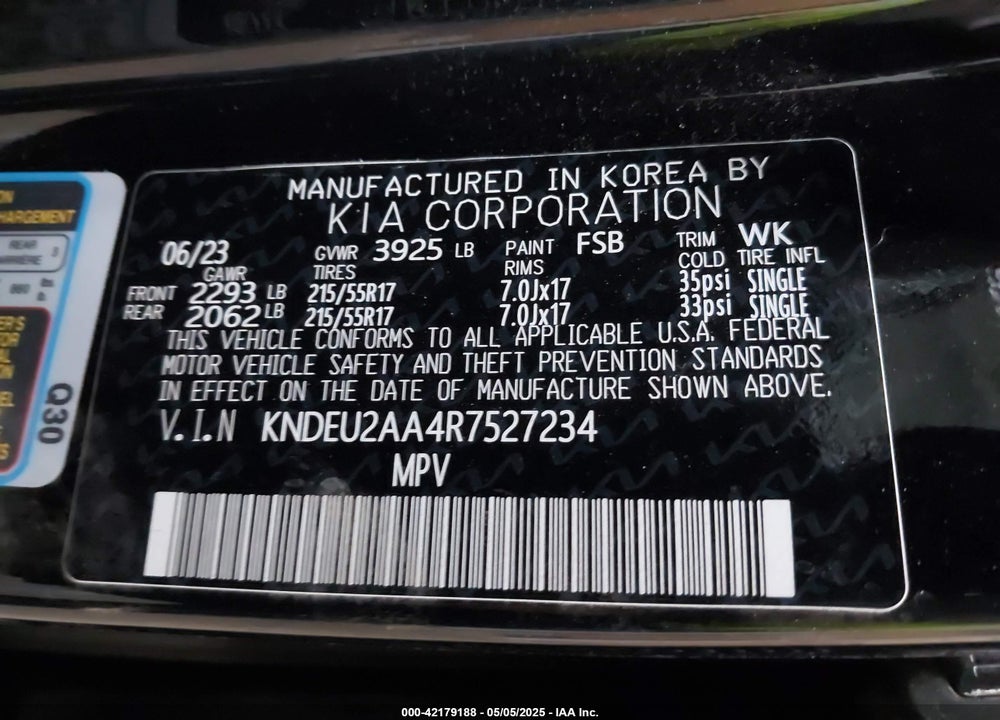 2024 KIA SELTOS VIN: KNDEU2AA4R7527234