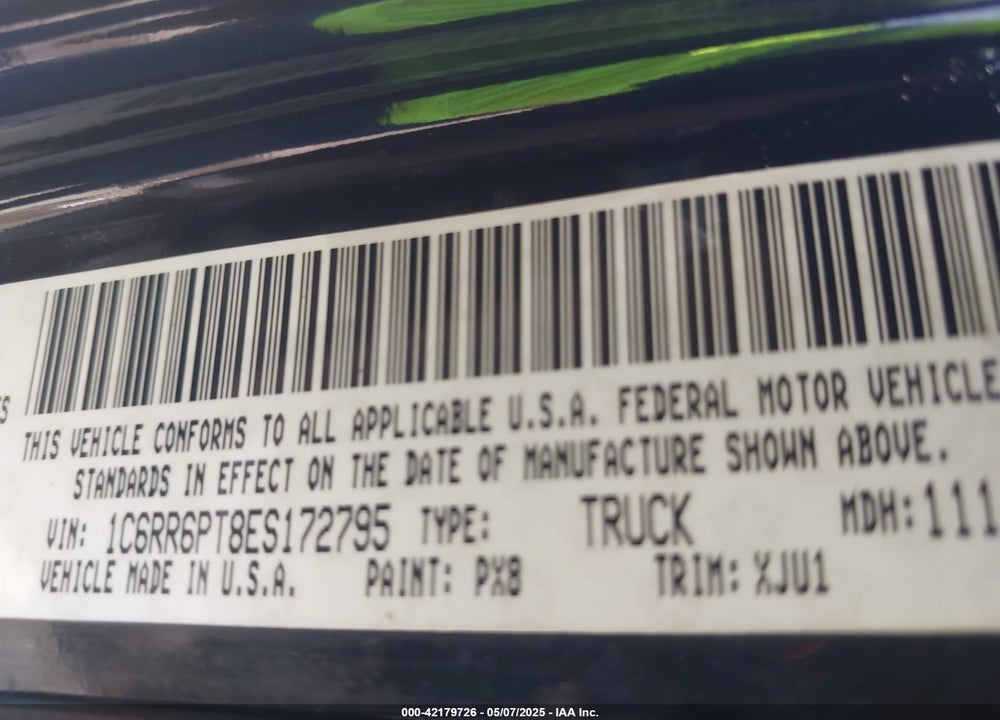 2014 RAM 1500 LONGHORN VIN: 1C6RR6PT8ES172795