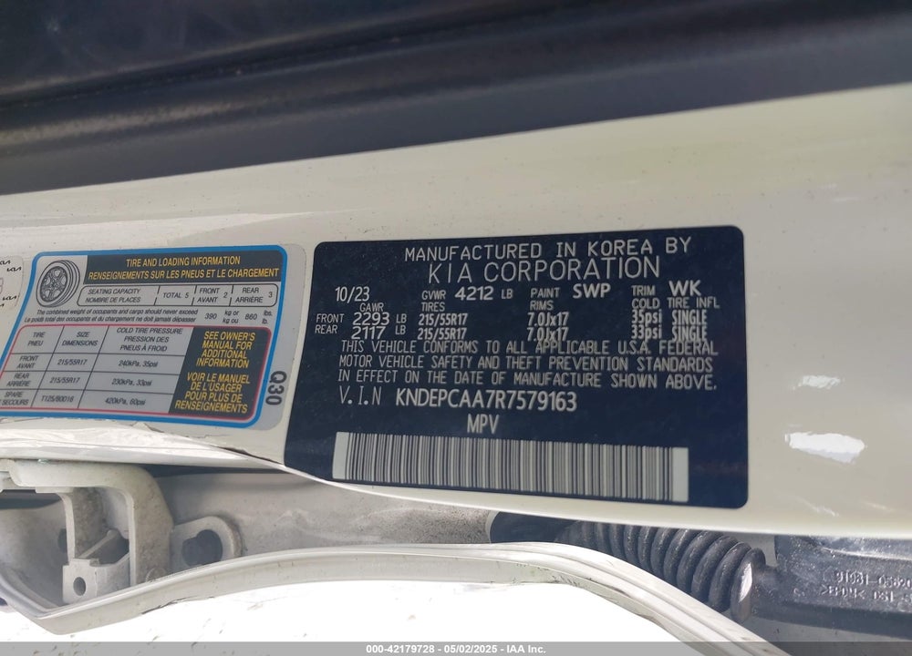 2024 KIA SELTOS VIN: KNDEPCAA7R7579163