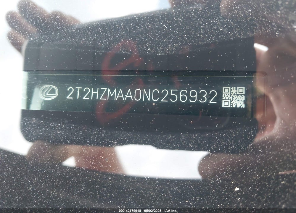2022 LEXUS RX 350 VIN: 2T2HZMAA0NC256932