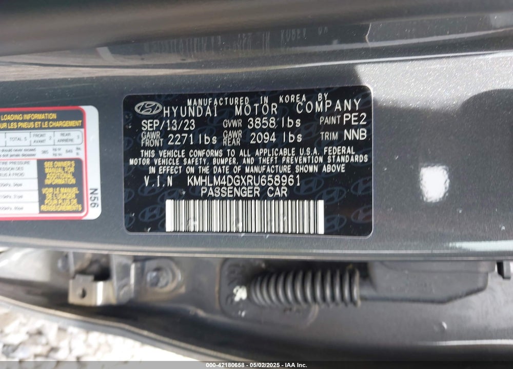 2024 HYUNDAI ELANTRA VIN: KMHLM4DGXRU658961