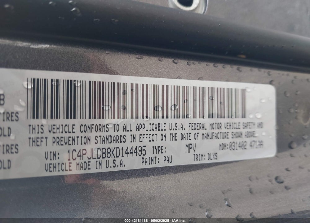 2019 JEEP CHEROKEE VIN: 1C4PJLDB8KD144495