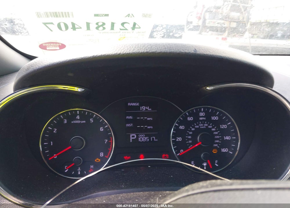 2015 KIA FORTE LX VIN: KNAFX4A68F5427984