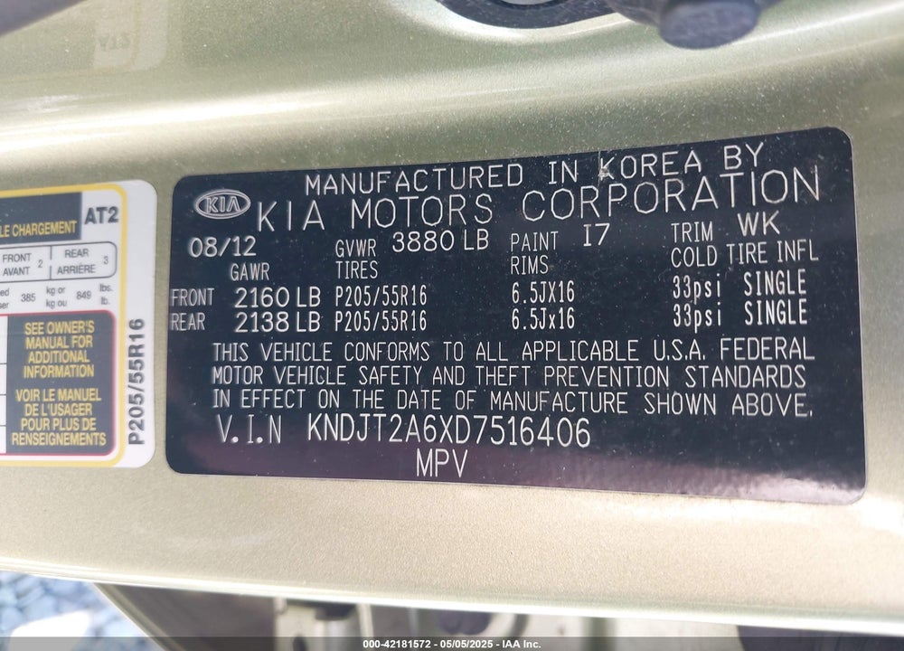 2013 KIA SOUL VIN: KNDJT2A6XD7516406