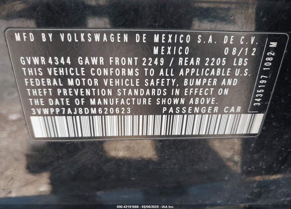 2013 VOLKSWAGEN JETTA SPORTWAGEN VIN: 3VWPP7AJ8DM620623
