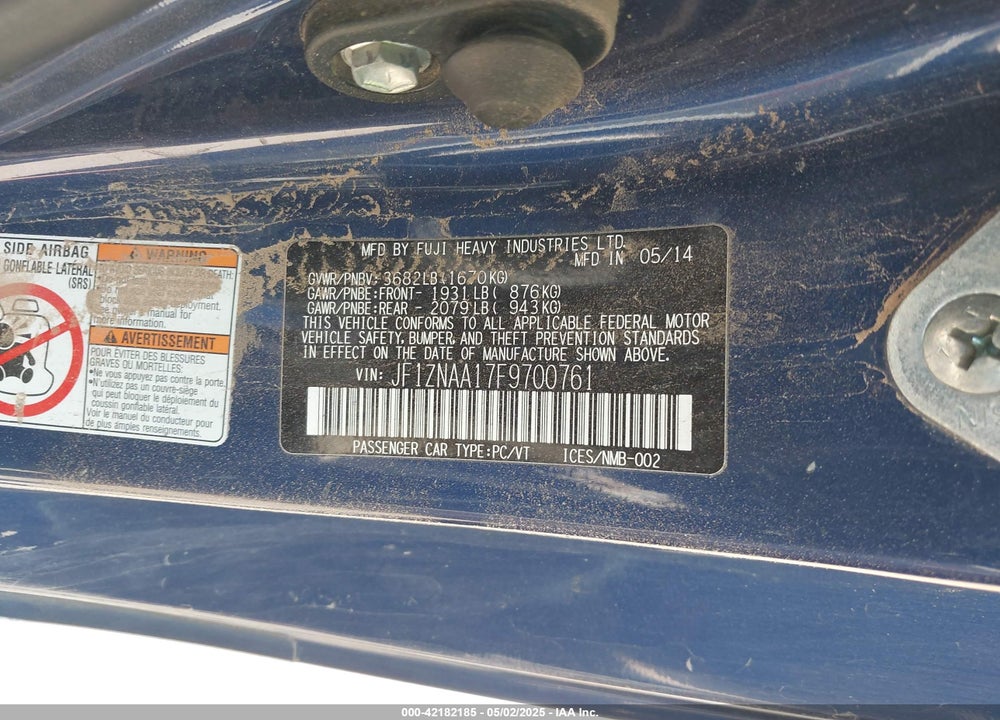2015 SCION FR-S VIN: JF1ZNAA17F9700761