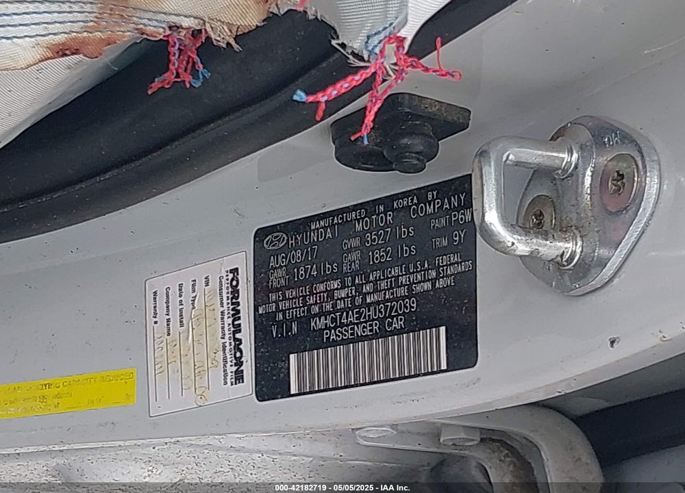 2017 HYUNDAI ACCENT SE VIN: KMHCT4AE2HU372039
