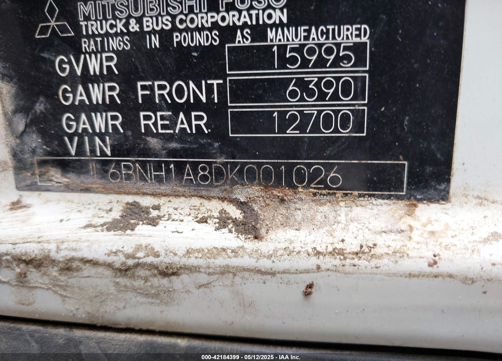 2013 MITSUBISHI FUSO TRUCK FE FEC72S VIN: JL6BNH1A8DK001026