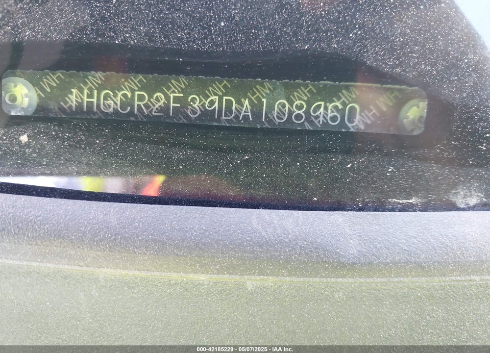 2013 HONDA ACCORD LX VIN: 1HGCR2F39DA108960
