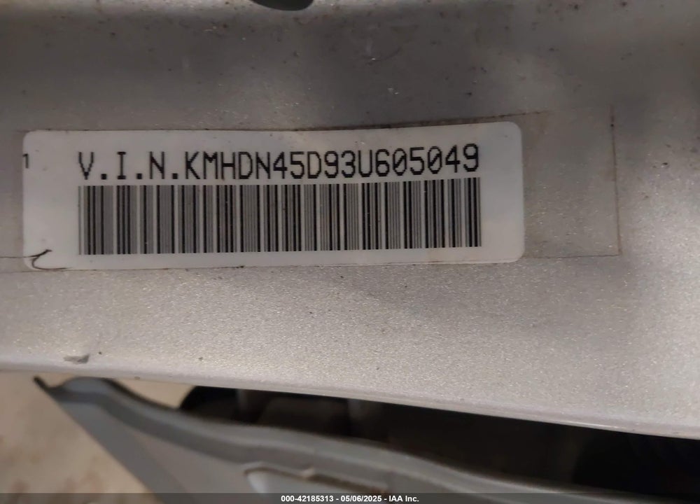 2003 HYUNDAI ELANTRA GLS/GT VIN: KMHDN45D93U605049