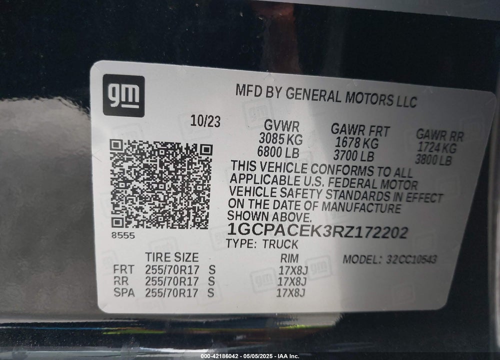 2024 CHEVROLET SILVERADO 1500 2WD SHORT BED LT VIN: 1GCPACEK3RZ172202