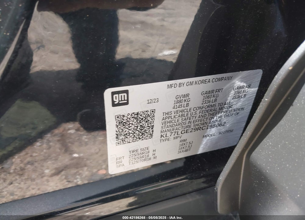 2024 CHEVROLET TRAX FWD 1RS VIN: KL77LGE29RC198062