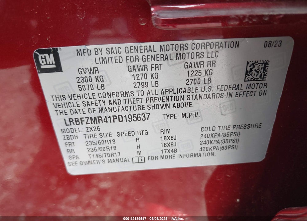 2023 BUICK ENVISION PREFERRED AWD VIN: LRBFZMR41PD195637