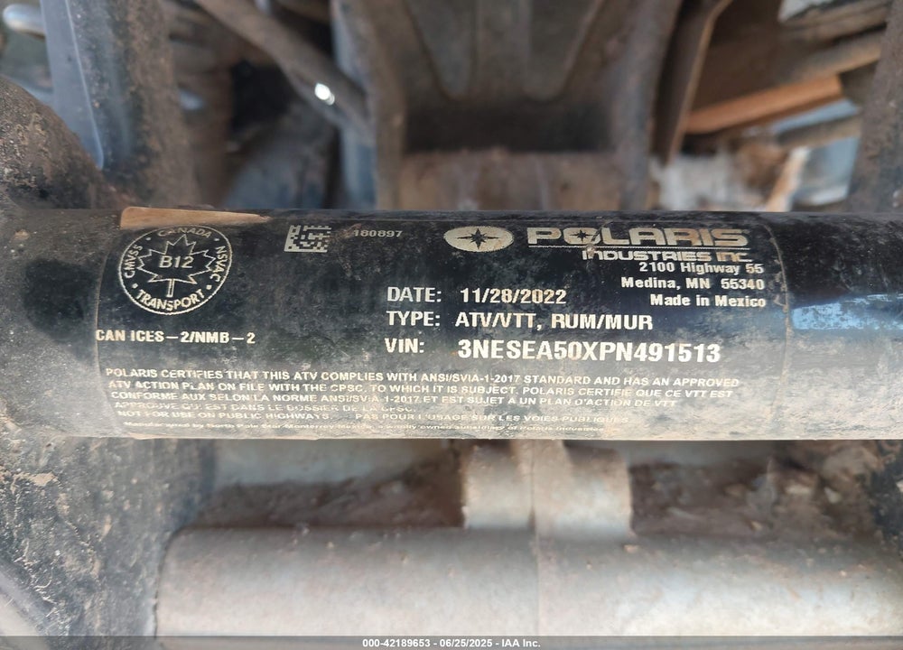 2023 POLARIS SPORTSMAN VIN: 3NESEA50XPN491513