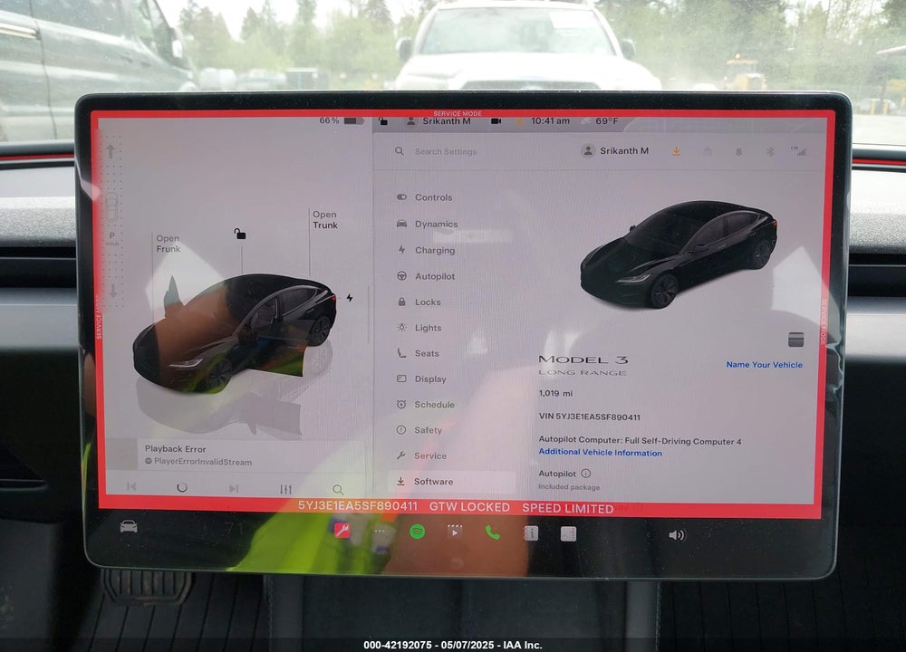 2025 TESLA MODEL 3 VIN: 5YJ3E1EA5SF890411