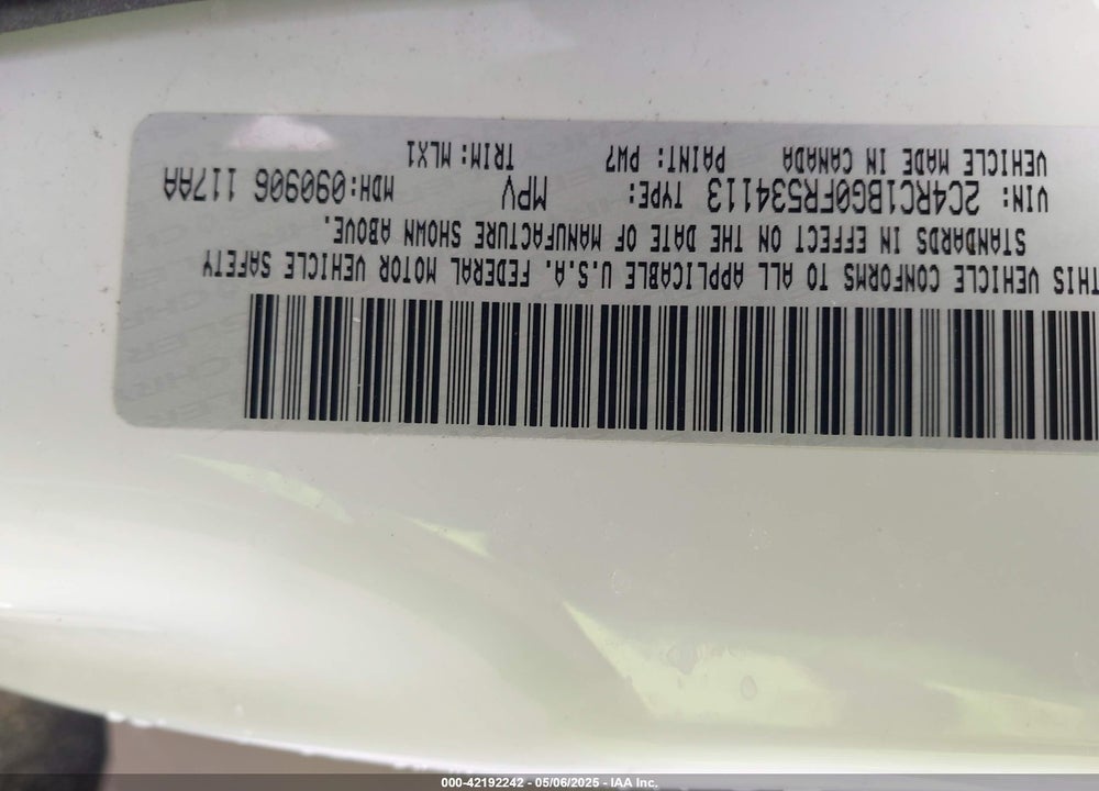 2015 CHRYSLER TOWN & COUNTRY TOURING VIN: 2C4RC1BG0FR534113