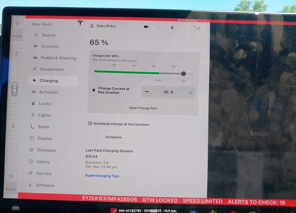 2021 TESLA MODEL S VIN: 5YJSA1E51MF428506