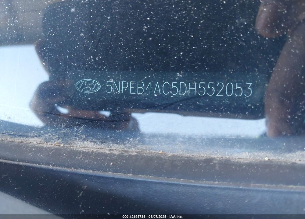 2013 HYUNDAI SONATA VIN: 5NPEB4AC5DH552053