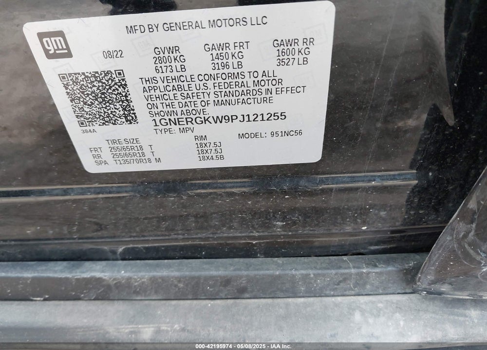 2023 CHEVROLET TRAVERSE FWD LT CLOTH VIN: 1GNERGKW9PJ121255