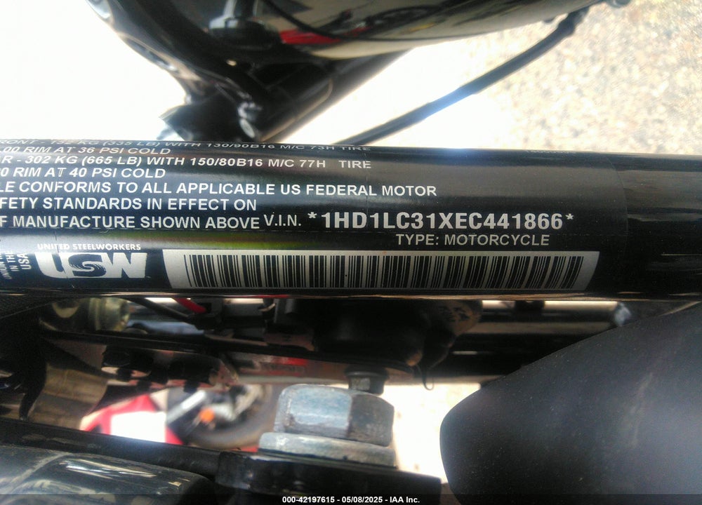 2014 HARLEY-DAVIDSON XL1200 FORTY-EIGHT VIN: 1HD1LC31XEC441866