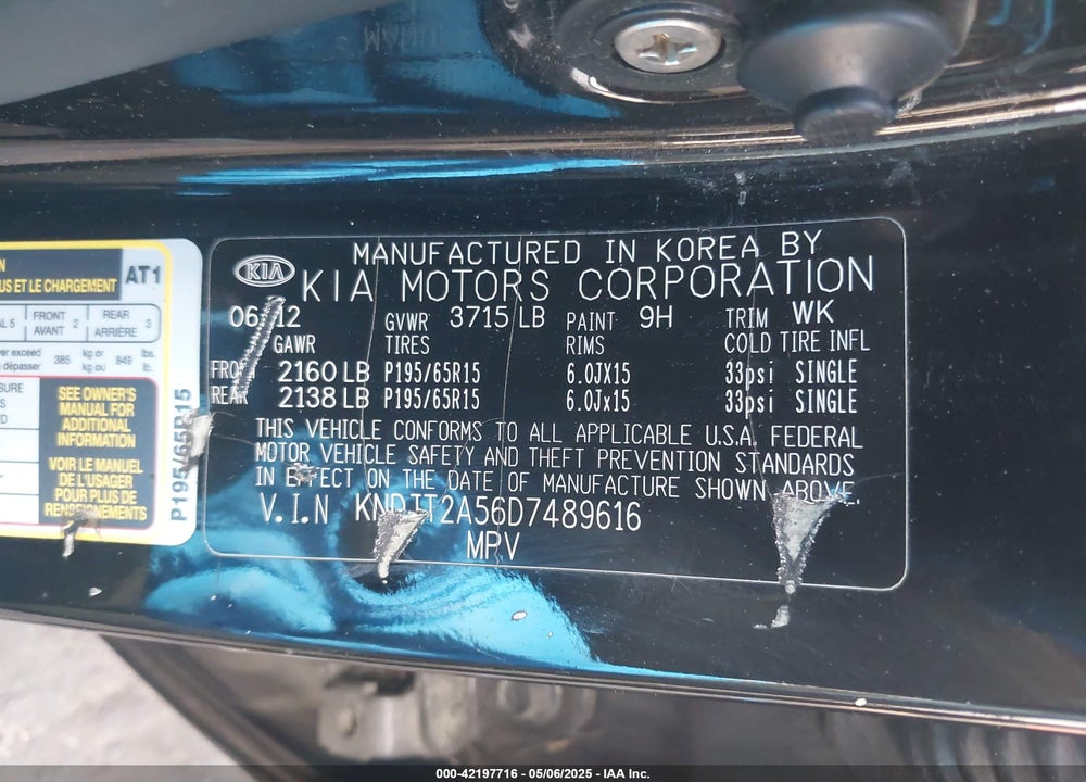 2013 KIA SOUL VIN: KNDJT2A56D7489616