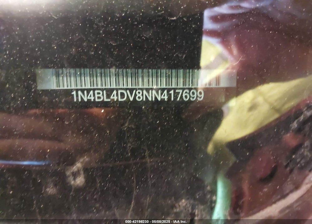 2022 NISSAN ALTIMA SV FWD VIN: 1N4BL4DV8NN417699