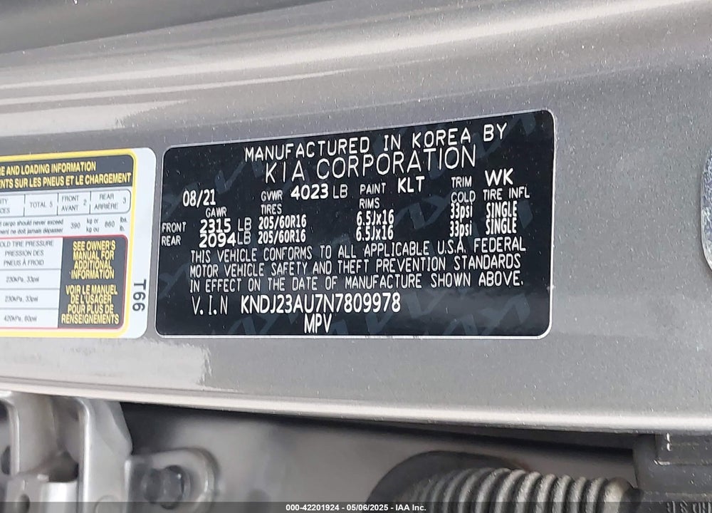 2022 KIA SOUL VIN: KNDJ23AU7N7809978