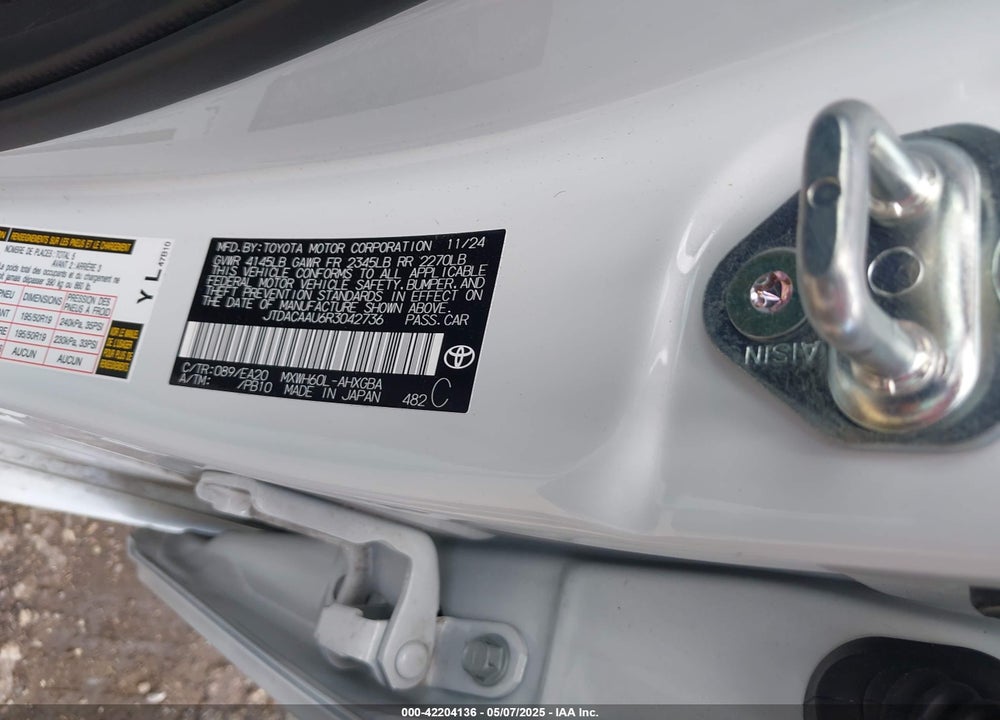 2024 TOYOTA PRIUS XLE VIN: JTDACAAU6R3042736