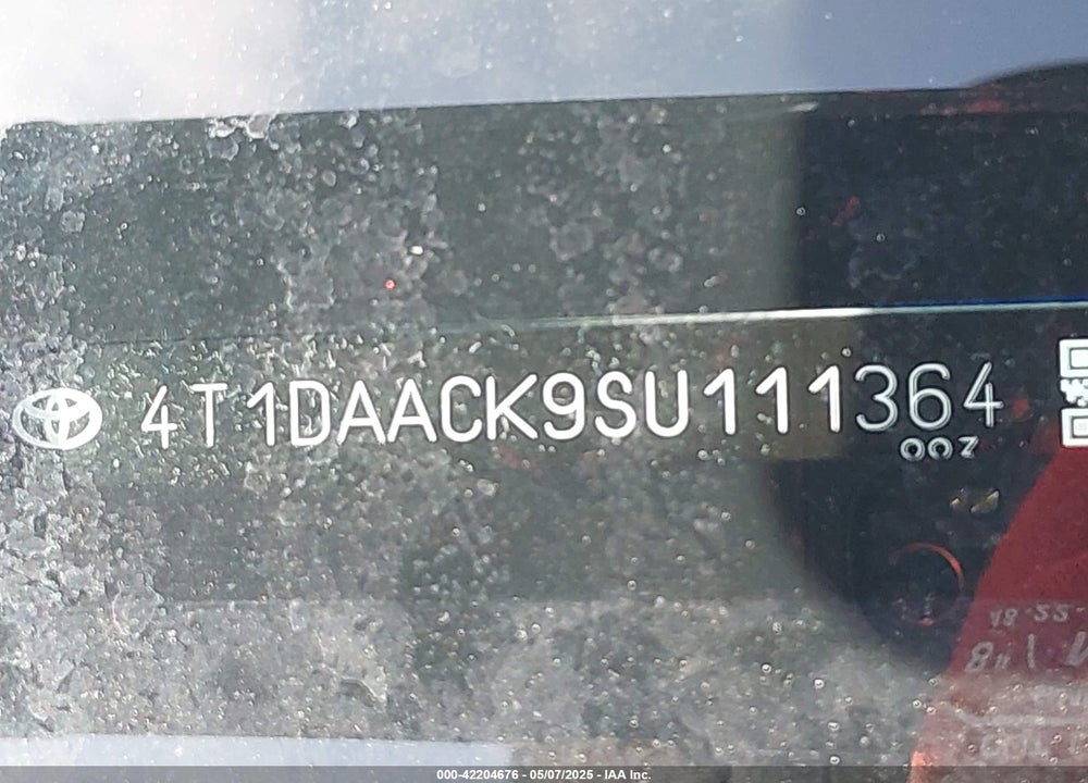 2025 TOYOTA CAMRY SE VIN: 4T1DAACK9SU111364