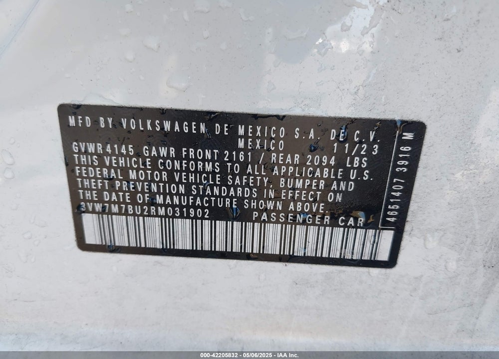 2024 VOLKSWAGEN JETTA 1.5T SE VIN: 3VW7M7BU2RM031902