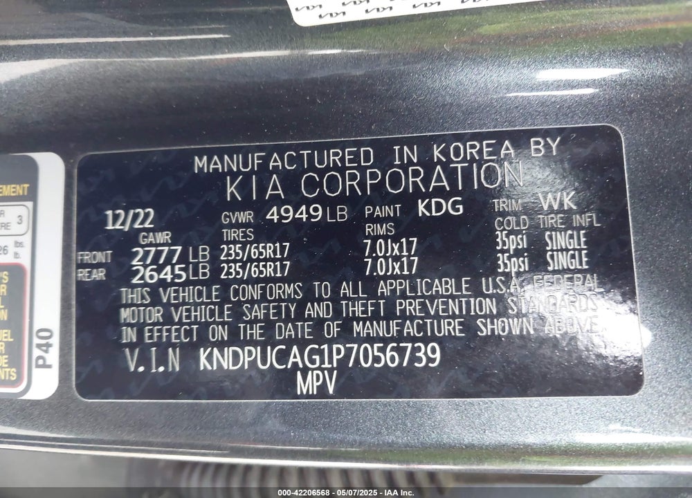 2023 KIA SPORTAGE HYBRID VIN: KNDPUCAG1P7056739