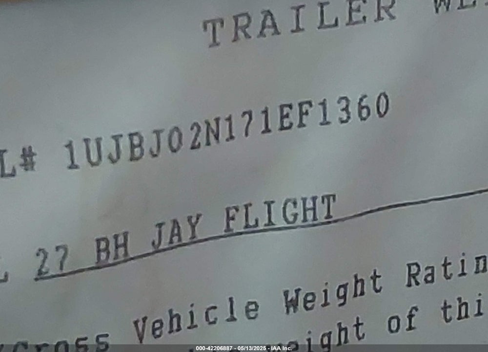 2007 JAYCO OTHER VIN: 1UJBJ02N171EF1360