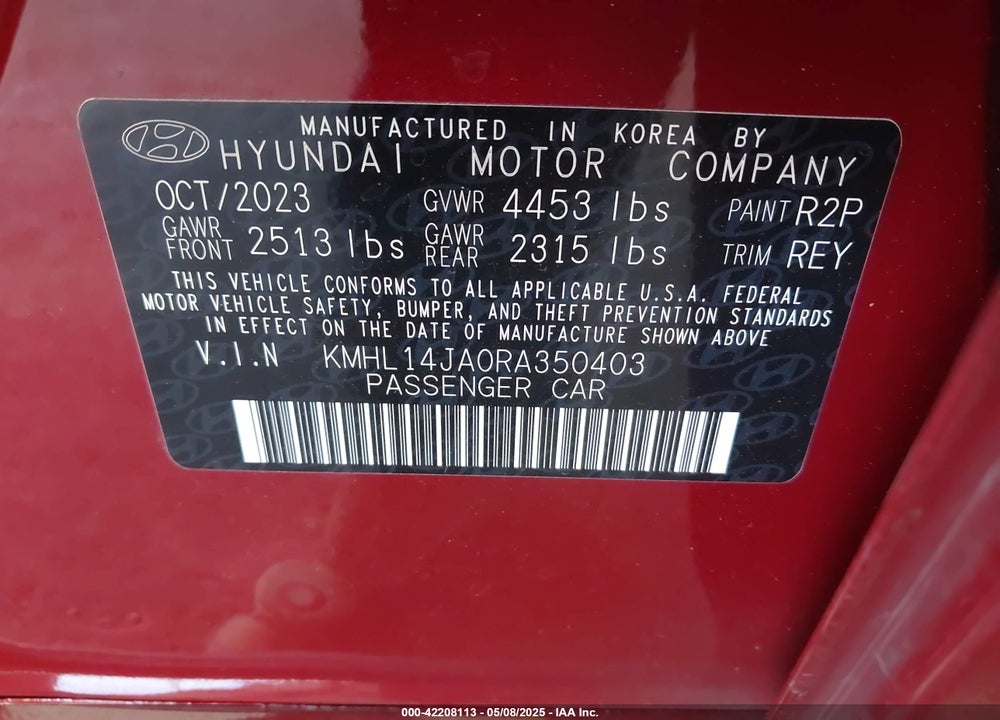 2024 HYUNDAI SONATA SEL VIN: KMHL14JA0RA350403