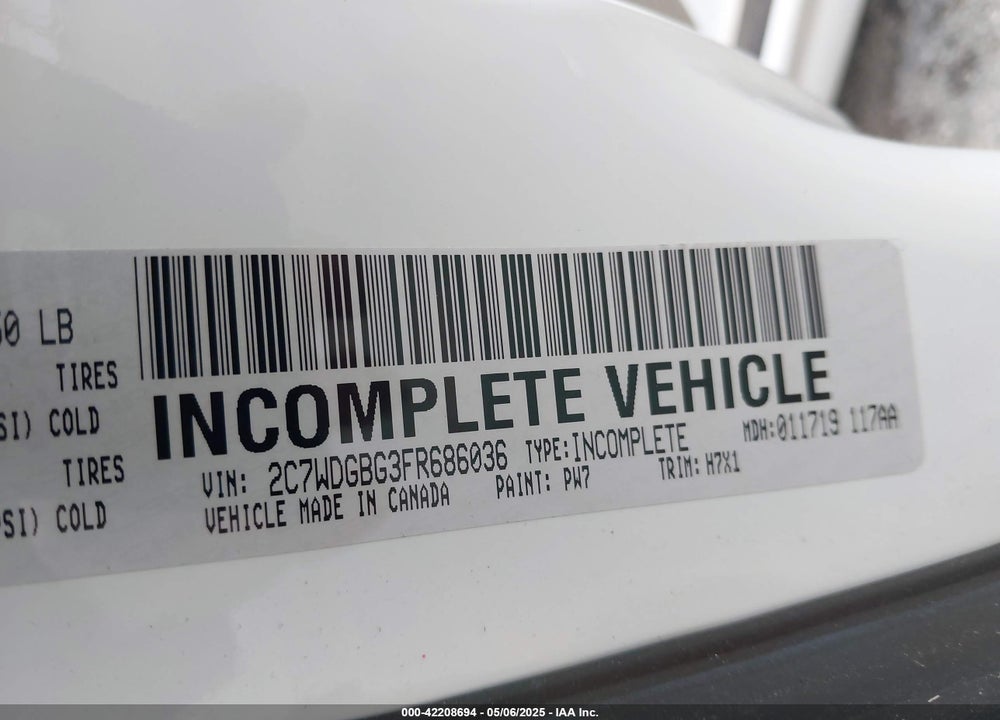 2015 DODGE GRAND CARAVAN SE VIN: 2C7WDGBG3FR686036