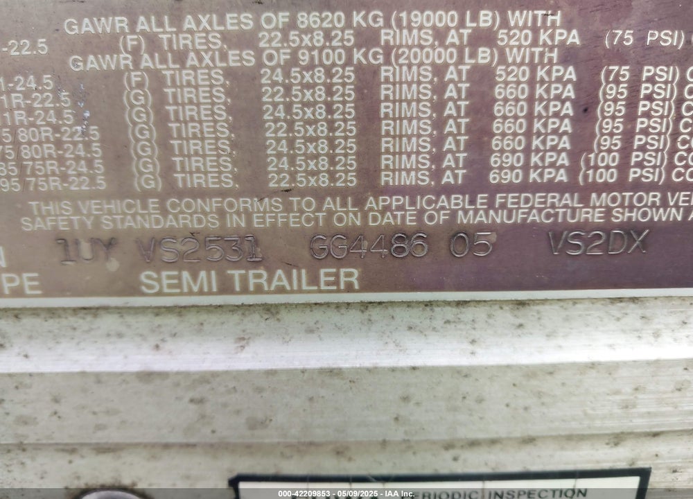 2016 UTILITY TRAILER MFG --- VIN: 1UYVS2531GG448605