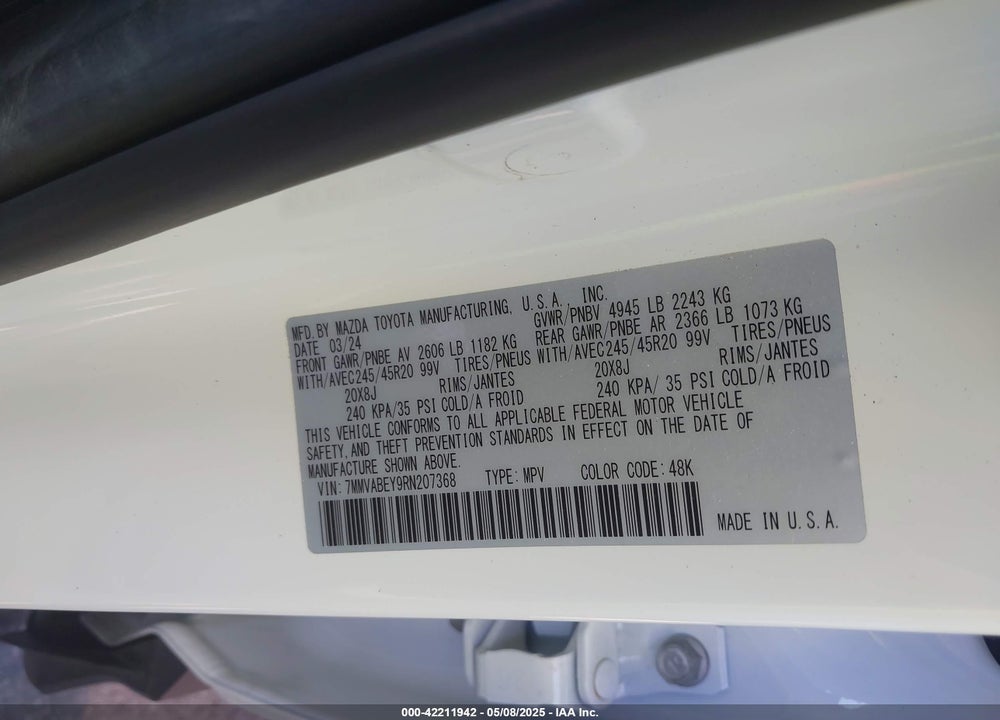 2024 MAZDA CX-50 VIN: 7MMVABEY9RN207368