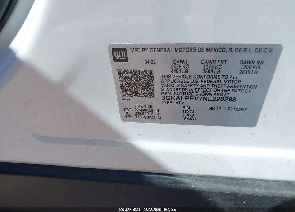 2022 GMC TERRAIN FWD SLT VIN: 3GKALPEV7NL220288