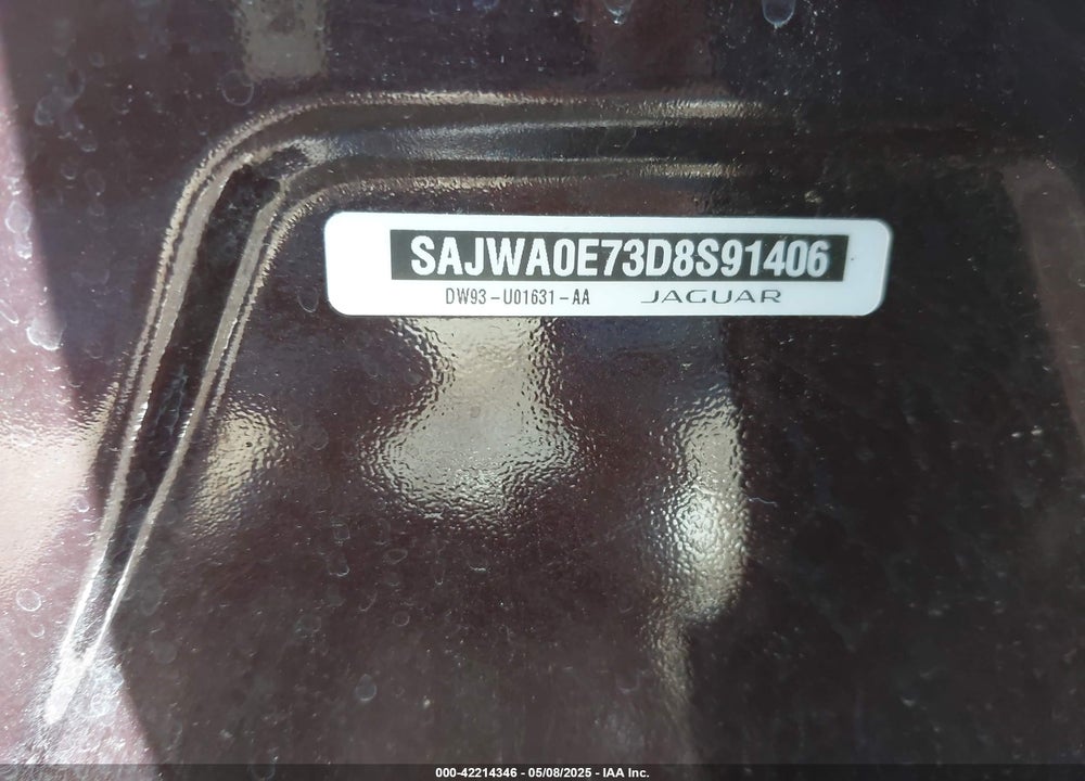 2013 JAGUAR XF VIN: SAJWA0E73D8S91406