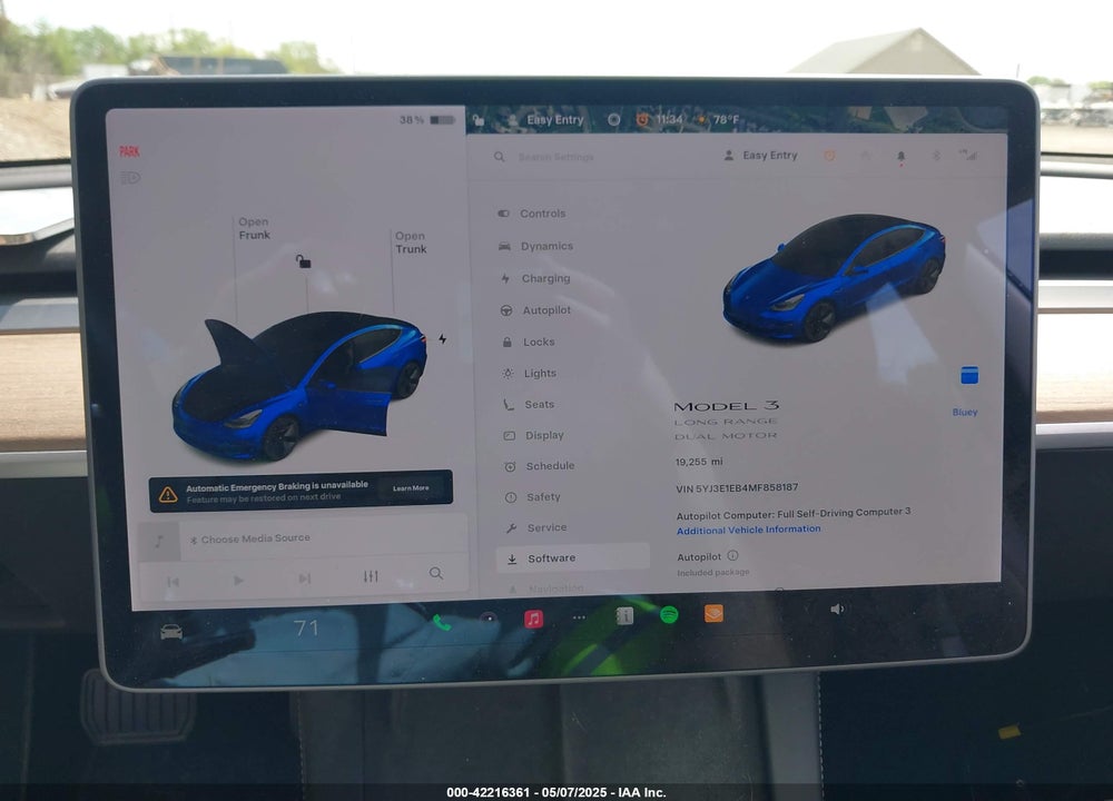 2021 TESLA MODEL 3 VIN: 5YJ3E1EB4MF858187