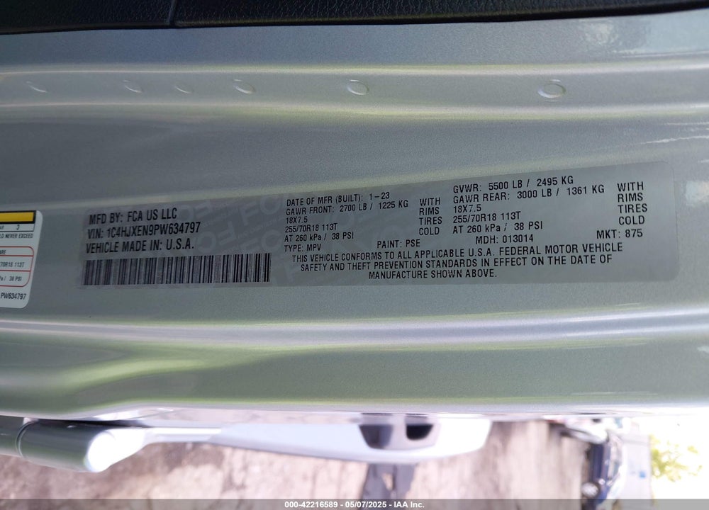 2023 JEEP WRANGLER / VIN: 1C4HJXEN9PW634797