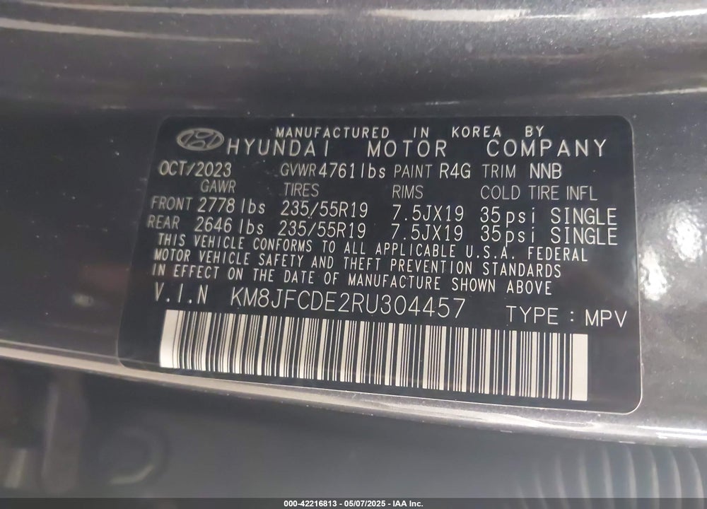 2024 HYUNDAI TUCSON XRT VIN: KM8JFCDE2RU304457