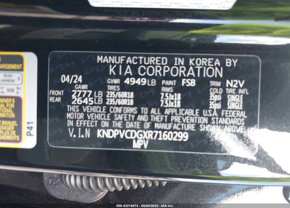 2024 KIA SPORTAGE HYBRID VIN: KNDPVCDGXR7160299