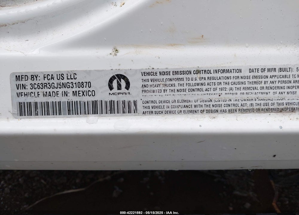 2022 RAM 3500 TRADESMAN  4X4 8' BOX VIN: 3C63R3GJ5NG310870
